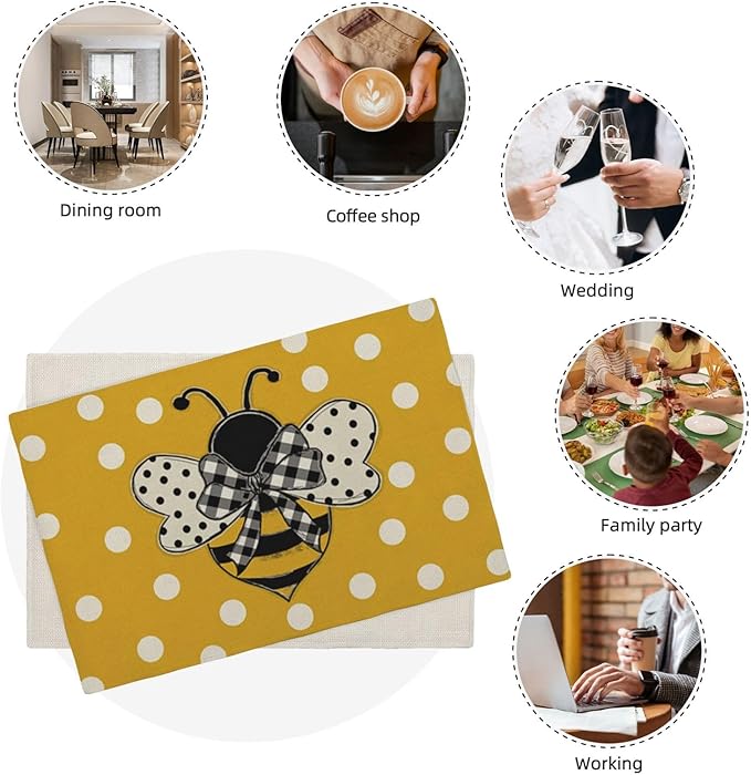 Bumble bee Placemats Set of 4 - Image 8