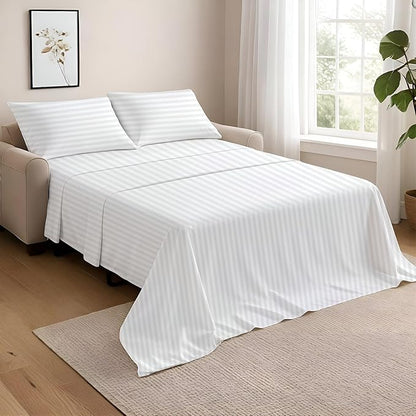 NON Sticky cotton Twin Size Sleeper Sofa Sheets, 4 Piece Egyptian Cotton Bed by Non-StickyCotton