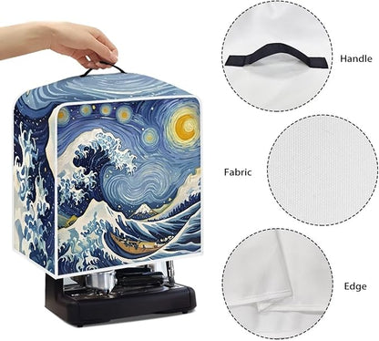 Starry Night Great Wave Print Coffee Maker Covers - Image 5