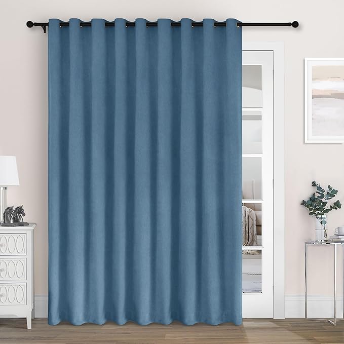 Macochico 100" Wx84 L Ashtray Blue Full Blackout Curtains by Macochico