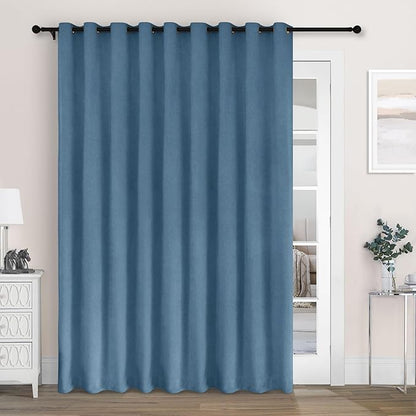 Macochico Extra Wide 100% Blackout Chenille Curtains 100" Wx96 L Thermal Drapes by Macochico