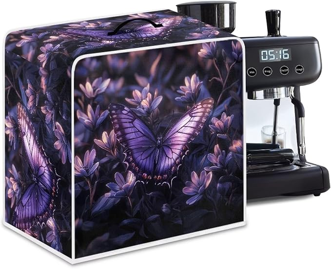 Mumeson Purple Butterfly Coffee Maker Cover, Dust Resistant Supplies Home - Image 6