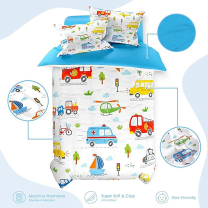 SANDJEST Transportation Duvet Cover Sets Twin Size - Image 3