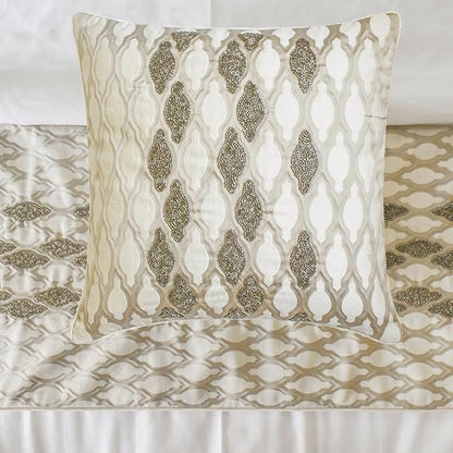 The HomeCentric King/Queen/Twin Ivory Decorative Queen 74"x18" Bed Runner - Image 3