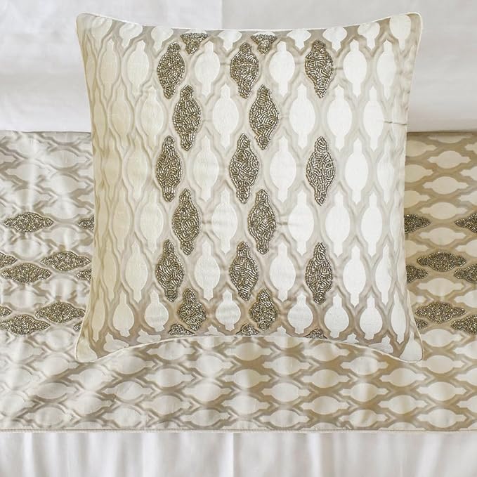 The HomeCentric King/Queen/Twin Ivory Luxury CA King 86"x18" Bed Runner - Image 3