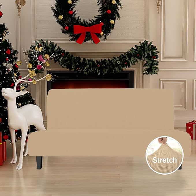 Easy-Going Stretch Futon Slipcover Armless Futon Bed Cover Furniture Protector - Image 2