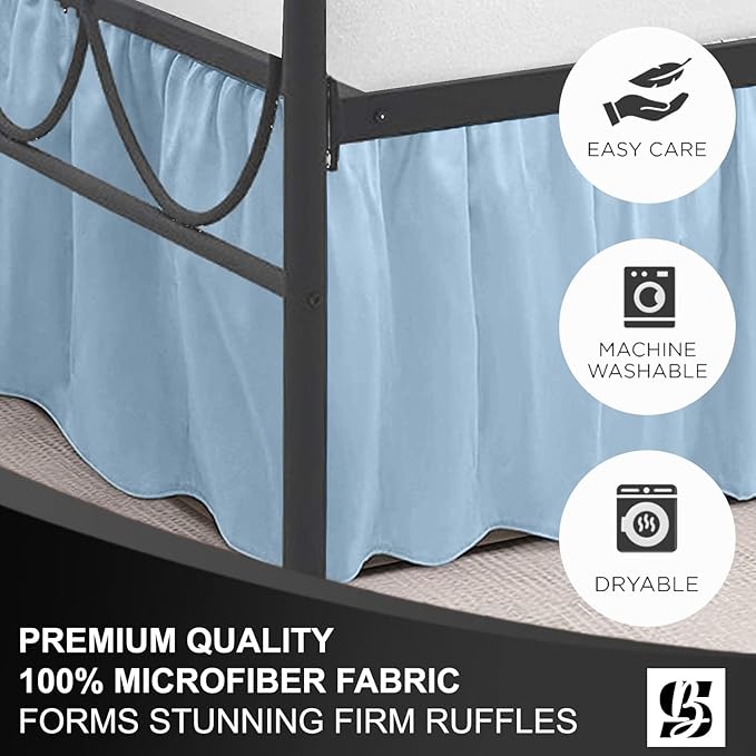 SKY BEDDINGS - Full Size Ruffled Bed Skirt - 16 Inch Drop Dust Ruffle Bed Skirt - Image 6