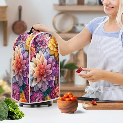 Bright Blossoms Dust Cover for Coffee Maker Boho Mandala Floral Kitchen Blender - Image 2