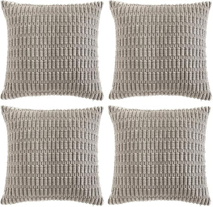Fancy Homi 4 Packs Grey Decorative Throw Pillow Covers 14x14 Inch by Fancy+Homi