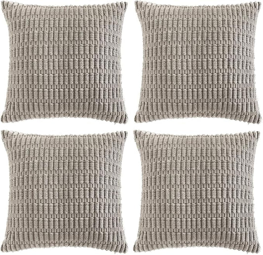 Fancy Homi 4 Packs Grey Decorative Throw Pillow Covers 24x24 Inch by Fancy+Homi