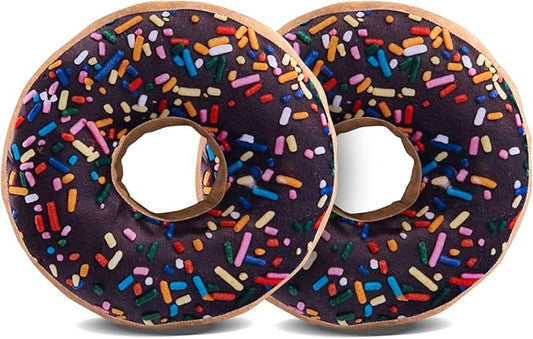 HYSEAS Round Throw Pillow 14 Inch Chocolate Donut, 3D Digital Print Decorative by HYSEAS