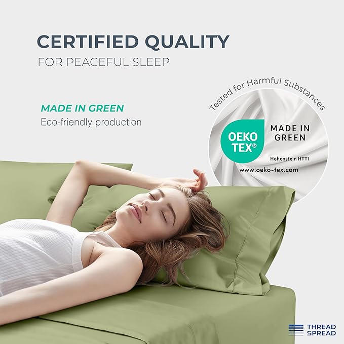THREAD SPREAD 100% Egyptian Cotton Sheets Queen Size - Image 6