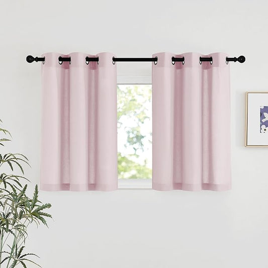 NICETOWN Blush Pink Linen Curtains by NICETOWN