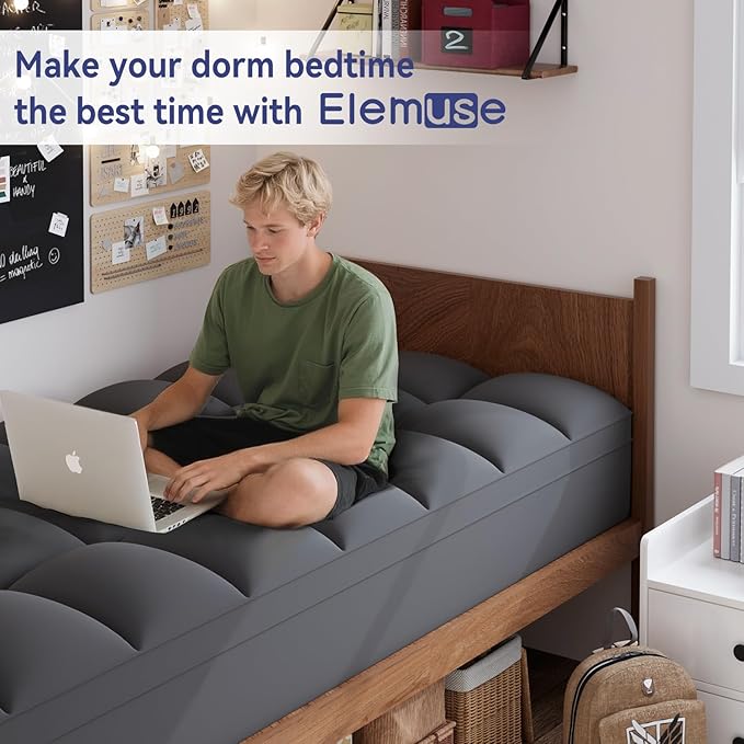 ELEMUSE Twin Grey Mattress Topper - Image 5