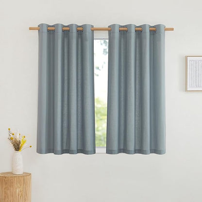 NICETOWN Thick Linen Stone Blue Curtains by NICETOWN