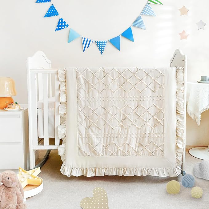 Wowelife Crib Bedding Set for Girls, 3 Pieces Baby Crib Bedding Set Newborn by WOWELIFE