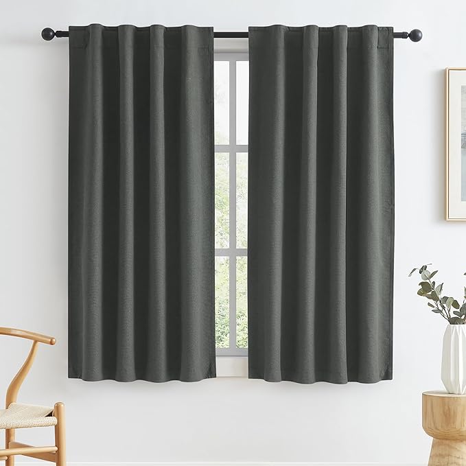 KEQIAOSUOCAI Blackout Linen Curtains by KEQIAOSUOCAI