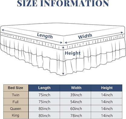 Full Bed Skirt, Double-Layered Ruffled Eyelet Bed Skirt, Wrap-Around Elastic - Image 2