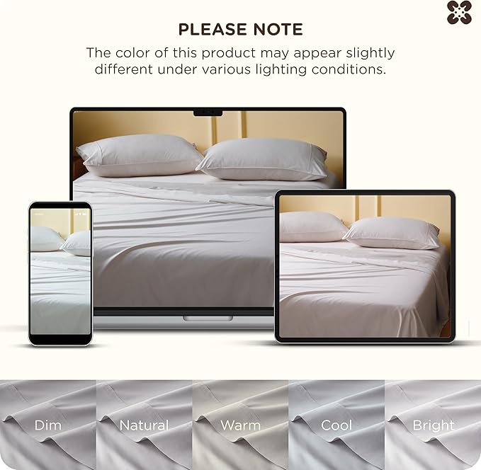 Bedsure Cooling Sheets, Rayon Derived from Bamboo & Cotton Blend, GentleSoft - Image 9
