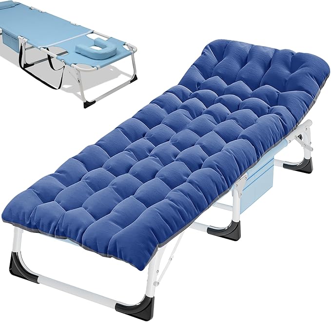 ABORON Camping Cot for Adult 28" Extra Wide, Heavy-Duty 1200D Oxford Cot for by ABORON
