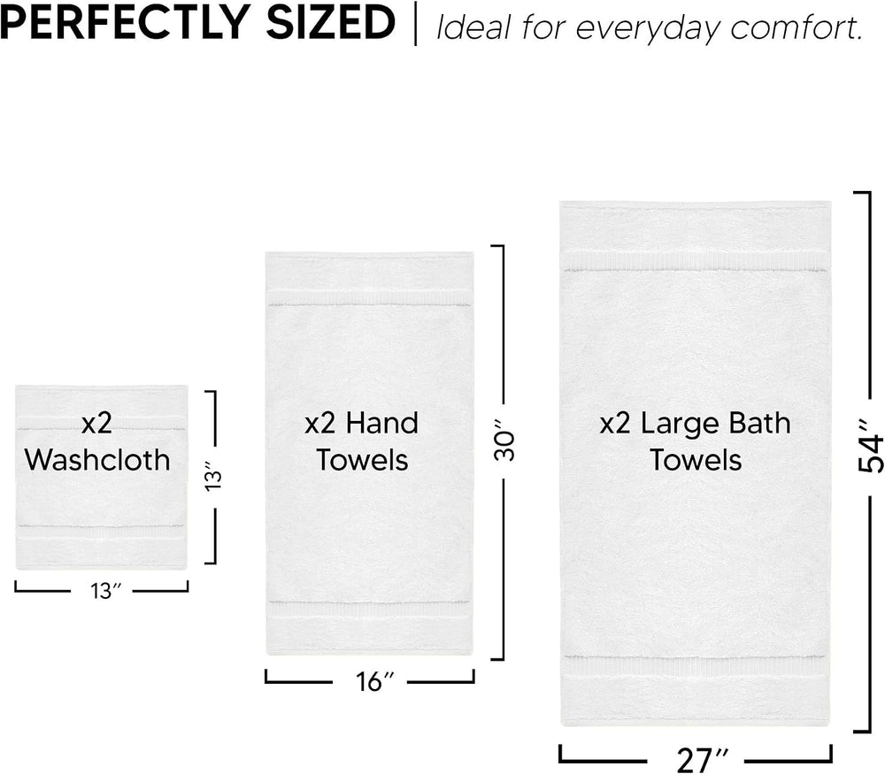 Chakir Turkish Linens Luxury Spa and Hotel Quality Premium Turkish Cotton 6-P...