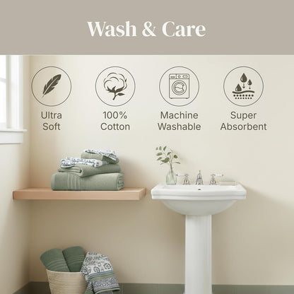 modern threads 6 piece bath towel set – on a desk or shelf
