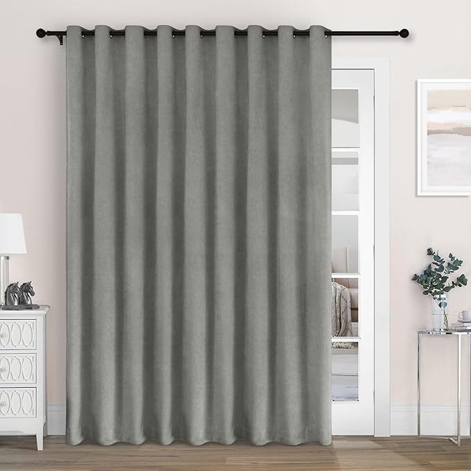 Macochico Extra Wide 100% Blackout Chenille Curtains 100" Wx102 L Thermal by Macochico