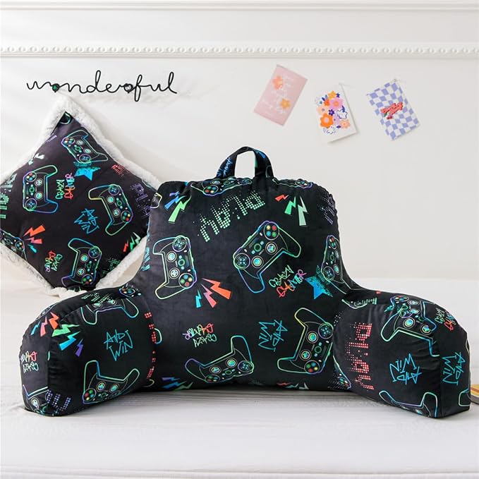 NTBED Video Game Controller Printed Reading Pillow Bed Wedge Backrest by NTBED