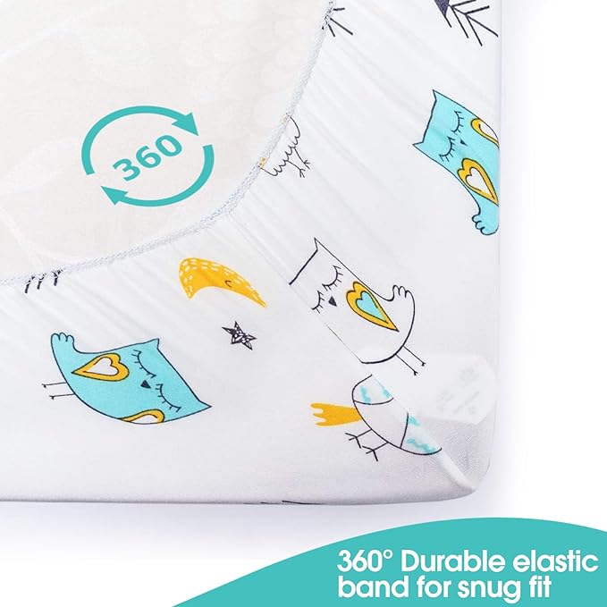 Pack n Play Sheets, BROLEX 2 Pack Mini Crib Sheets, Stretchy Portable Fitted - Image 6