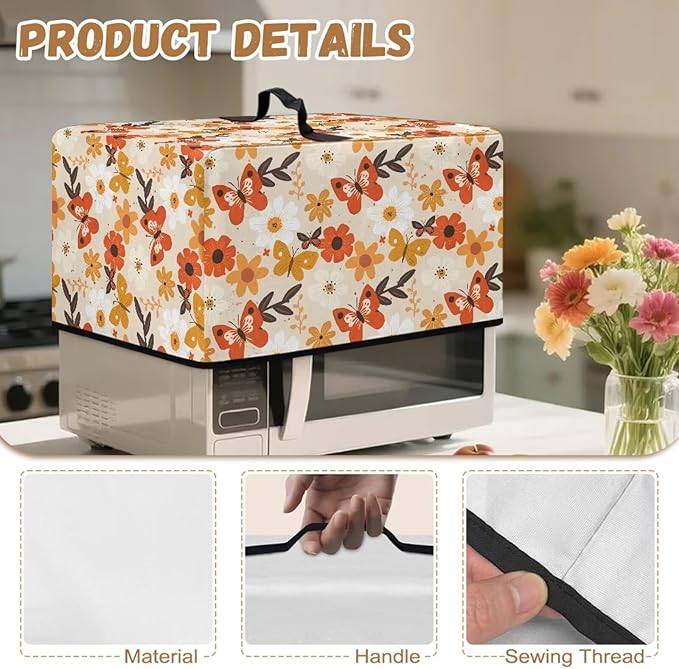 Microwave Oven Universal Dust Cover, Butterfly Waterproof Polyester Fabric Dust - Image 7