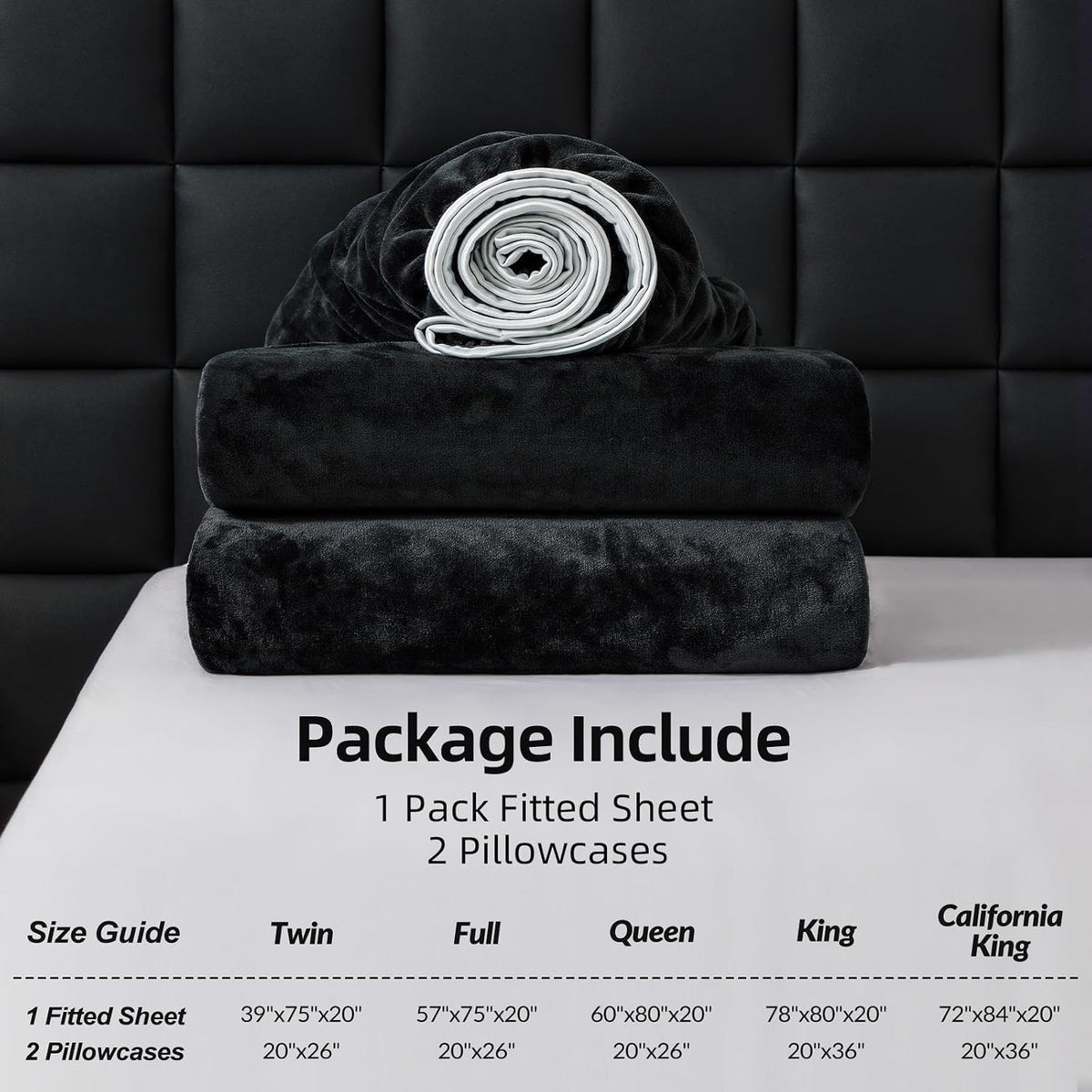 warmdern velvet fitted sheet and pillowcase set 3, package contents