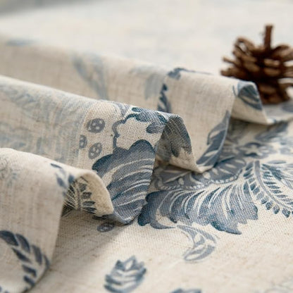 jinchan Floral Linen Tier Curtains 36 Inch Farmhouse Cafe Curtains Rod Pocket - Image 8