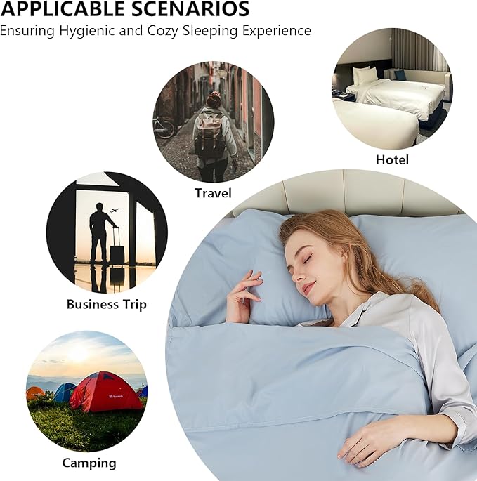 Sleeping Bag Liner Camping Adult Sleep Sack Lightweight Travel Sheet - Image 6