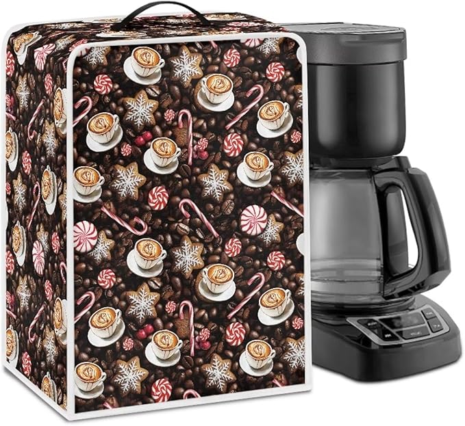 Mumeson Coffee Print Coffee Maker Cover, Dust Protection Coffee Maker Appliance by Mumeson