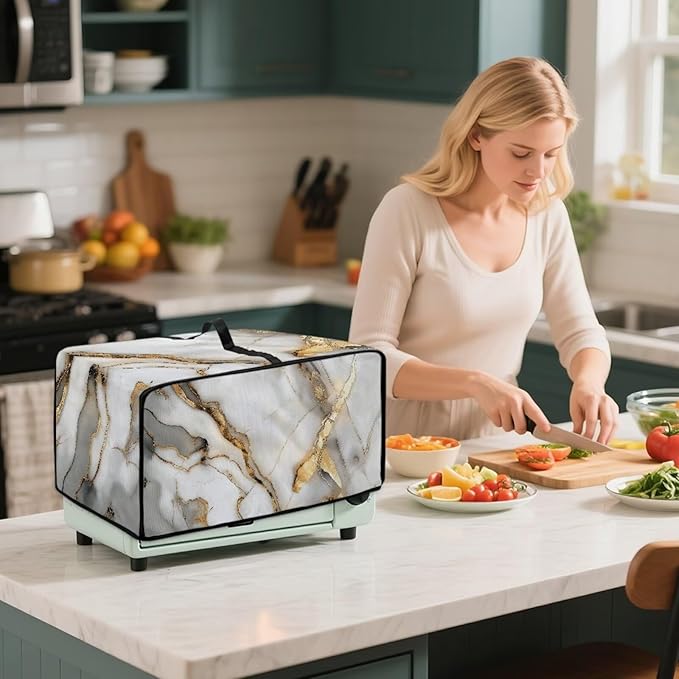 Toaster Oven Dust Cover with Storage Pockets, Protective Decorative Smart Oven - Image 7