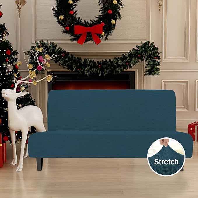 Easy-Going Stretch Futon Slipcover Armless Futon Bed Cover Furniture Protector - Image 2