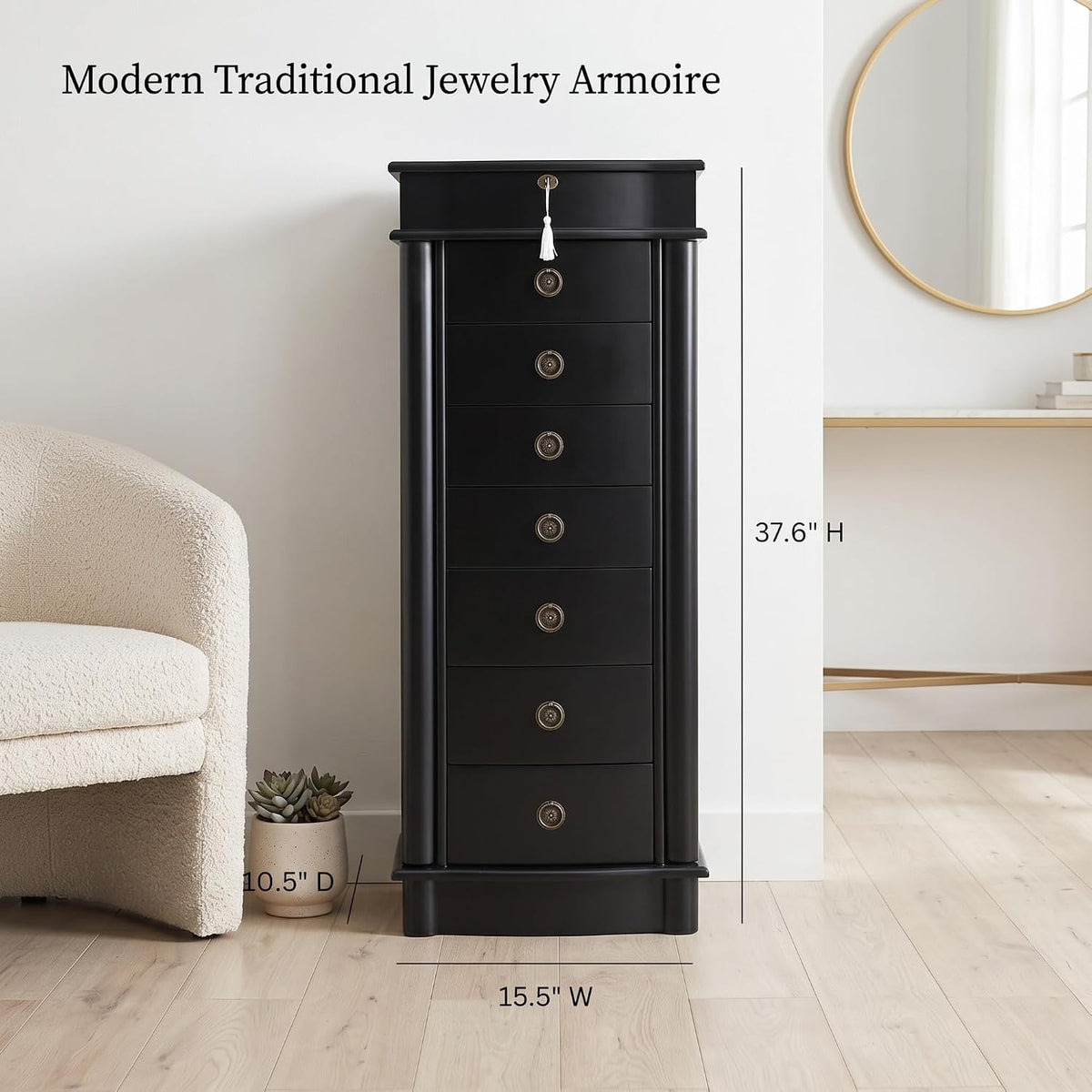hives and honey nora jewelry armoire cabinet with on a desk or shelf