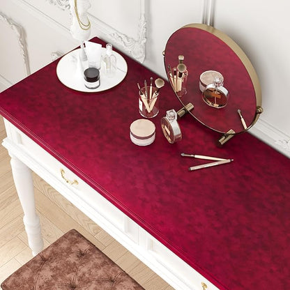 Red Velvet Drawer Liner 15.7"x118" Self Adhesive Burgundy Velvet Fabric - Image 3