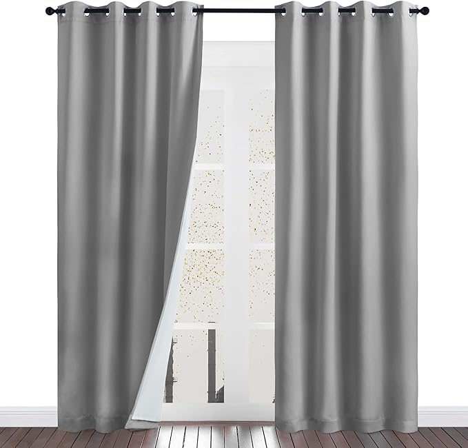 NICETOWN Dust Isolate Sound Barrier 100% Blackout Divider Curtains 84" Long by NICETOWN