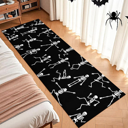 ASPMIZ Halloween Runner Rug, Glow-in-the-Dark Rug Runner Non Slip, Black Rugs with Rubber Back, Washable Rugs for Hallway Laundry Washroom Entryway Home Kitchen, Halloween Decorations, 20" x 60"