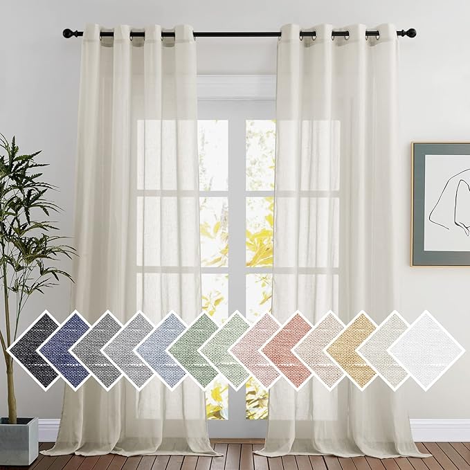 NICETOWN Textured Linen Sheer Curtains by NICETOWN