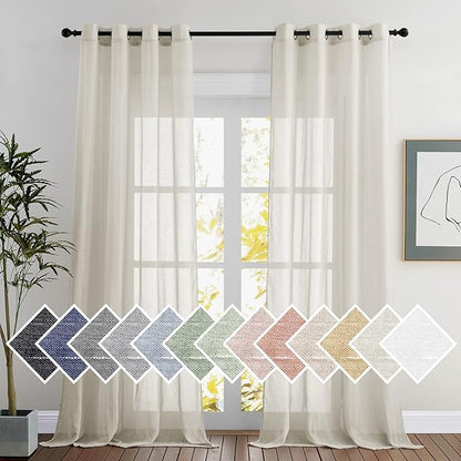 NICETOWN Textured Linen Sheer Curtains by NICETOWN
