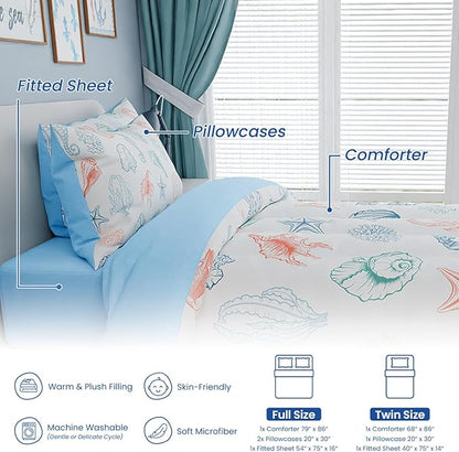 Kids Bedding Set for Girls Boys, Ultra Soft Microfiber Comforter Set Twin Size - Image 6