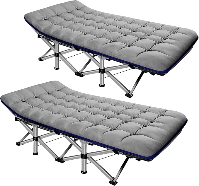 ABORON Camping Cot for Adult 28" Extra Wide, 2PK Heavy-Duty 1200D Oxford Cot by ABORON