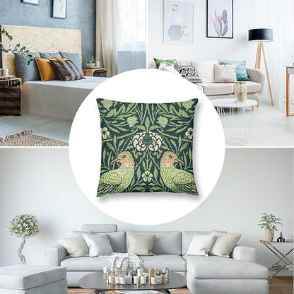 William Morris Floral Original Throw Pillow Covers Boho Chic Retro Floral Bird - Image 7