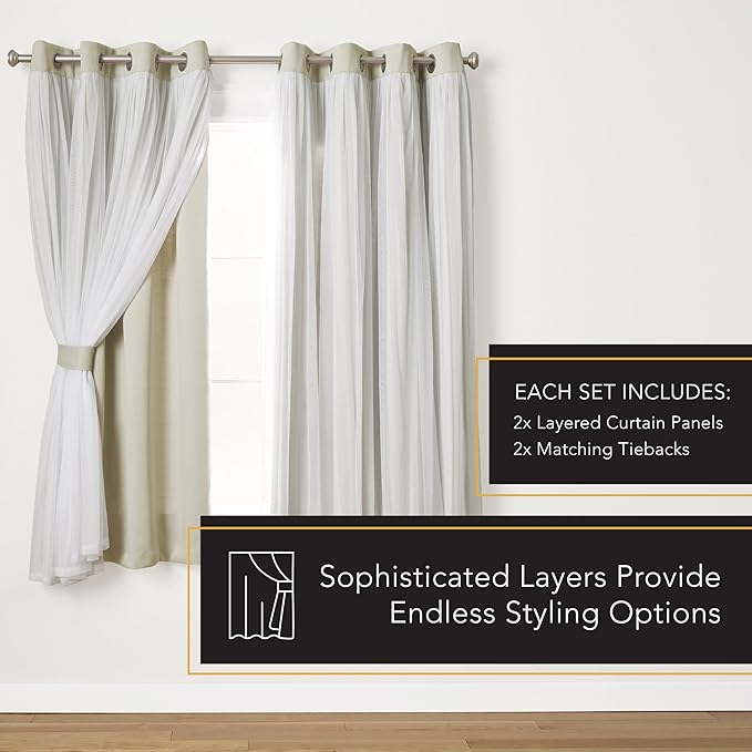 TOWN & COUNTRY LUXE Talia Double Layer Indoor Curtains, Sheer and Room - Image 11