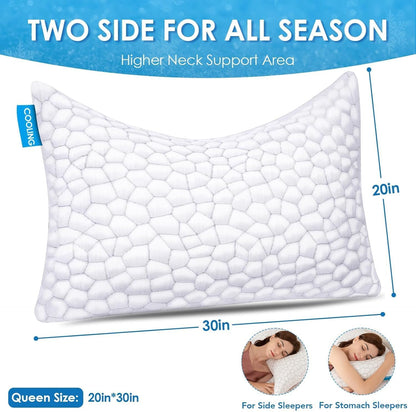 side sleeper pillow for side and back sleepers shown in use