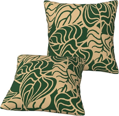 Tropical Green Plant Throw Pillow Covers 18x18 Inch Set of 2 Summer Sage Green - Image 7