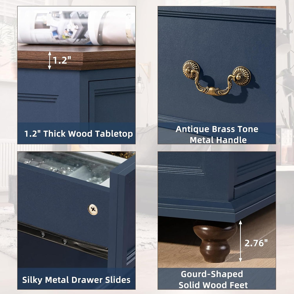 Joaxswe Farmhouse 54" 7 Drawers Dresser for Bedroom, Wide Chest of Drawe...