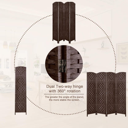 rhf room divider panel,partition room dividers,3panel privacy screen,brown showing dimensions